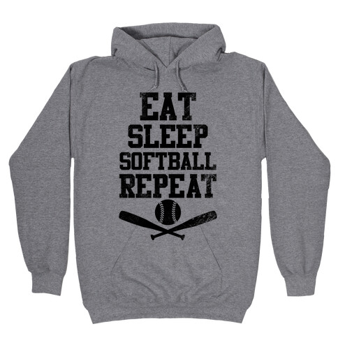 Eat Sleep Softball Repeat (Vintage) Hooded Sweatshirt