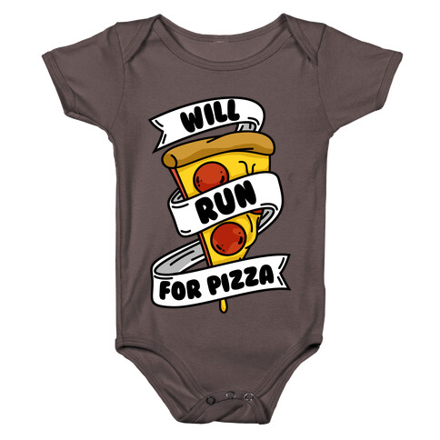 Will Run For Pizza Baby One-Piece