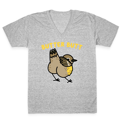 Butter Butt (Yellow Rumped Warbler) V-Neck Tee Shirt