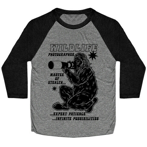 Wildlife Photographer Bigfoot Baseball Tee