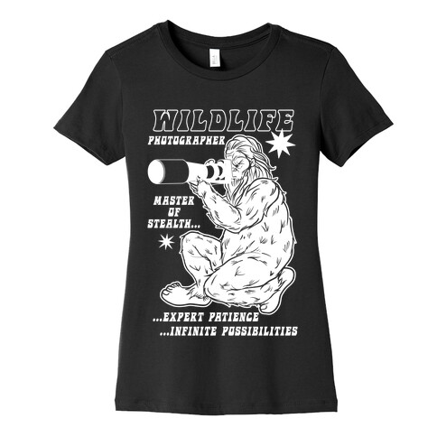 Wildlife Photographer Bigfoot Womens T-Shirt