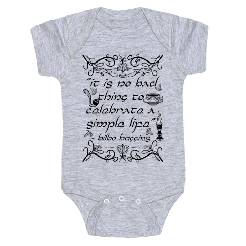 Simple Life Bilbo Quote Baby One-Piece