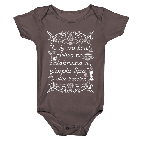 Simple Life Bilbo Quote Baby One-Piece