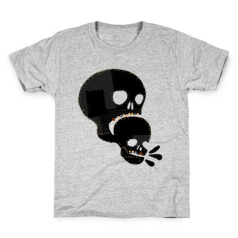 Stitched Skull Eating Another Skull  Kids T-Shirt