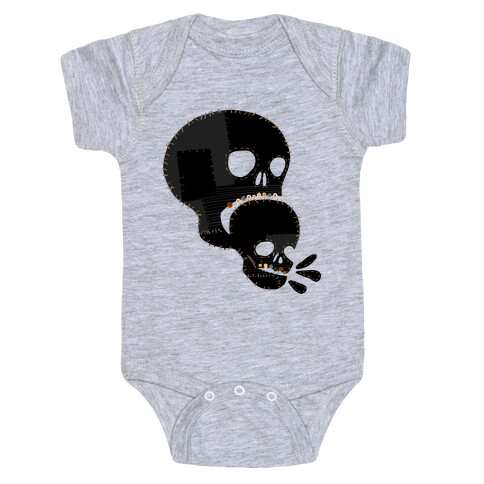 Stitched Skull Eating Another Skull  Baby One-Piece