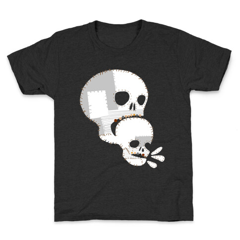 Stitched Skull Eating Another Skull  Kids T-Shirt