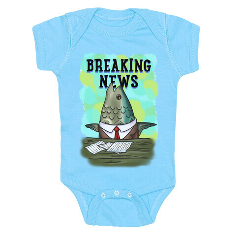 Fish News Anchor Parody Baby One-Piece