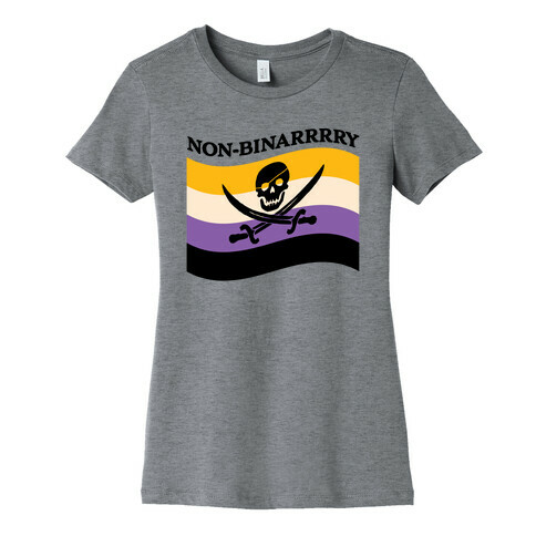 Non-binarrrry Pirate Flag Womens T-Shirt