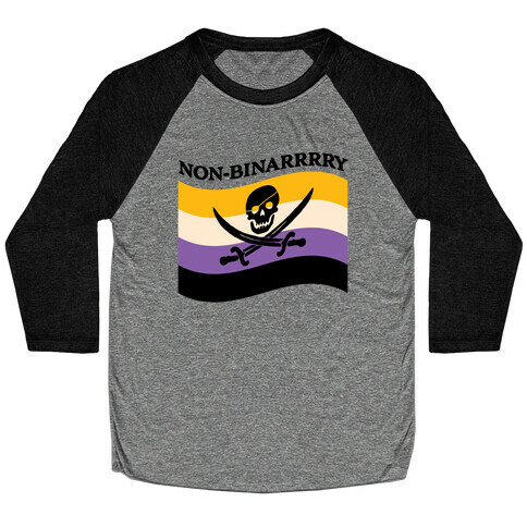 Non-binarrrry Pirate Flag Baseball Tee