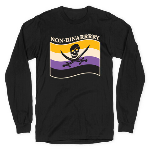 Non-binarrrry Pirate Flag Long Sleeve T-Shirt