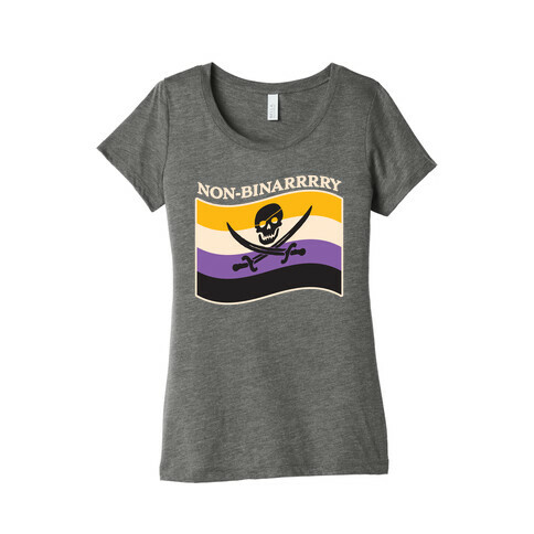 Non-binarrrry Pirate Flag Womens T-Shirt