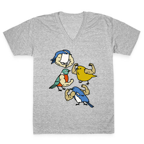 Buff Birds V-Neck Tee Shirt