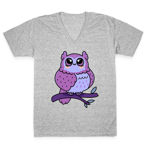 OwO Kawaii Owl V-Neck Tee Shirt