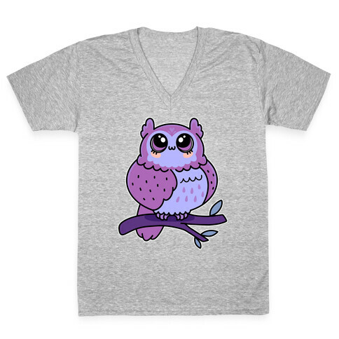 OwO Kawaii Owl V-Neck Tee Shirt