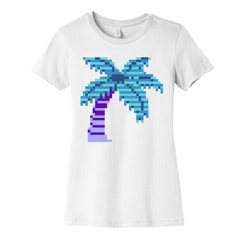 8-Bit Vaporwave Palm Tree Womens T-Shirt