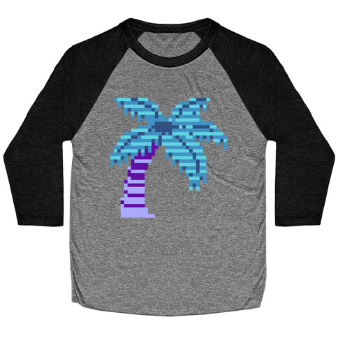 8-Bit Vaporwave Palm Tree Baseball Tee