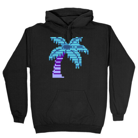 8-Bit Vaporwave Palm Tree Hooded Sweatshirt