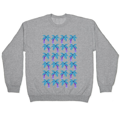 8-Bit Vaporwave Palm Trees Pattern Pullover