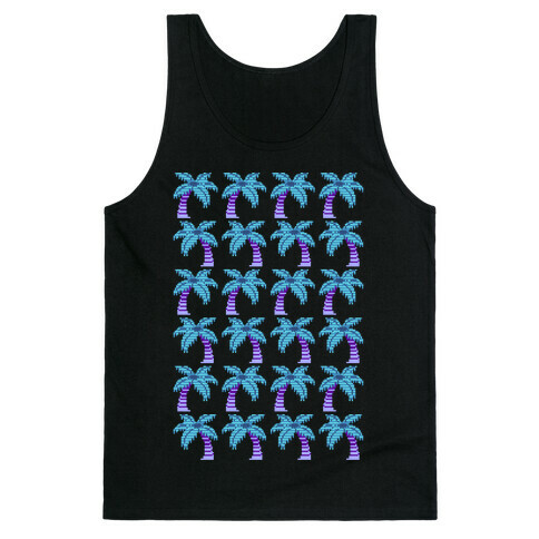 8-Bit Vaporwave Palm Trees Pattern Tank Top