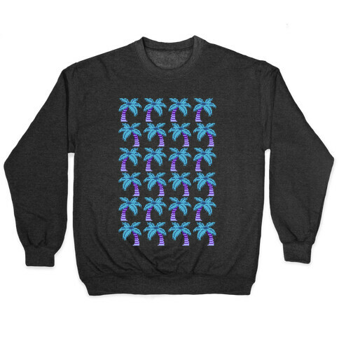 8-Bit Vaporwave Palm Trees Pattern Pullover