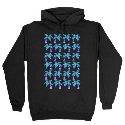 8-Bit Vaporwave Palm Trees Pattern Hooded Sweatshirt