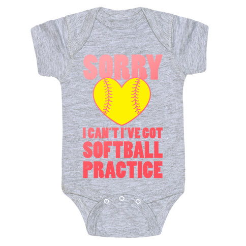 Softball Practice Baby One-Piece