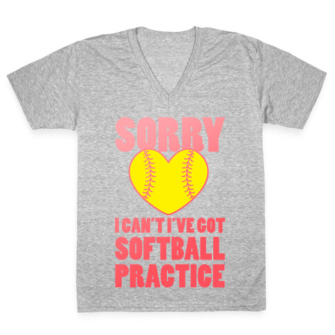 Softball Practice V-Neck Tee Shirt