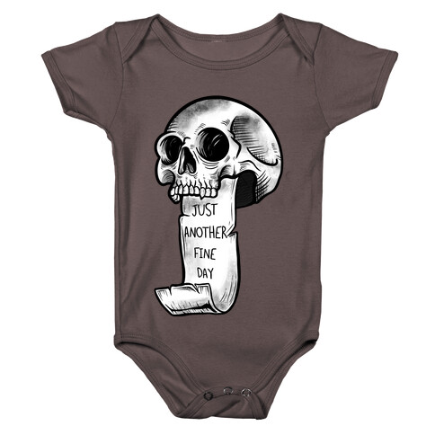 Just Another Fine Day Skull  Baby One-Piece