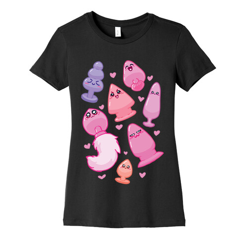 Kawaii Buttplug Pattern Womens T-Shirt