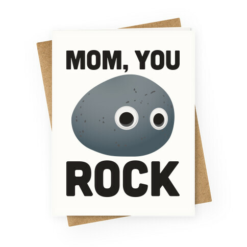 Mom, You Rock (Googly Eye Rock) Greeting Card