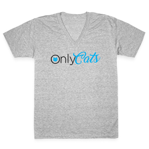 OnlyCats Parody V-Neck Tee Shirt