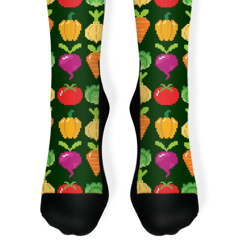 Pixel Vegetable Pattern Sock