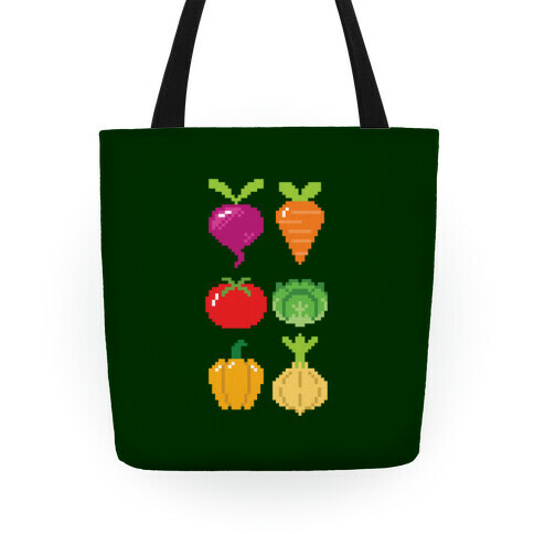 Pixel Vegetable Pattern Tote