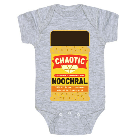 Chaotic Noochral (Chaotic Neutral Nutritional Yeast) Baby One-Piece
