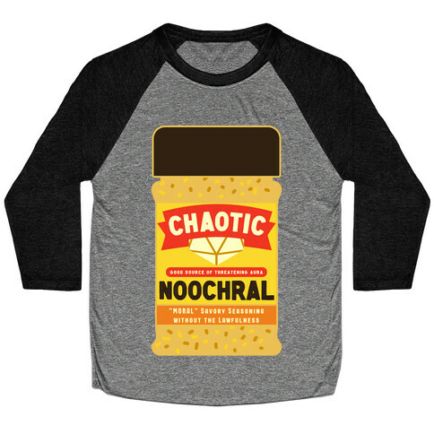 Chaotic Noochral (Chaotic Neutral Nutritional Yeast) Baseball Tee