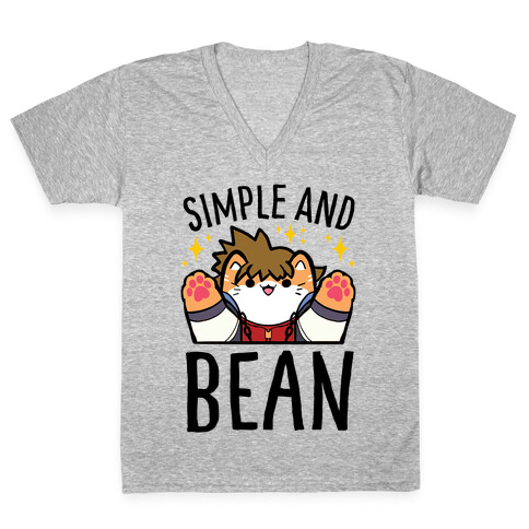 Simple And Bean V-Neck Tee Shirt