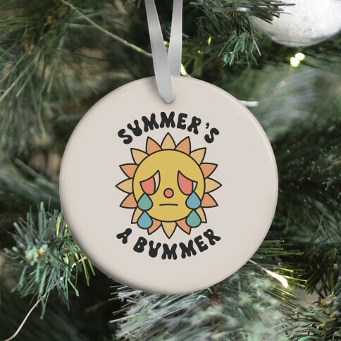 Summer's A Bummer (Retro Sad Sun) Ornament