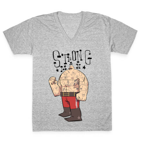 Strong Man V-Neck Tee Shirt