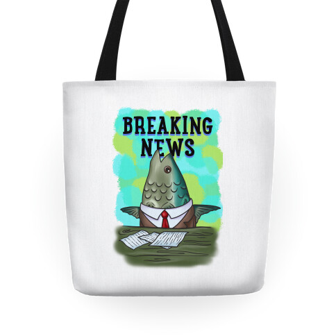 Fish News Anchor Parody Tote