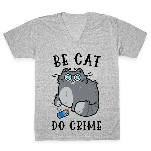 Be Cat Do Crime V-Neck Tee Shirt