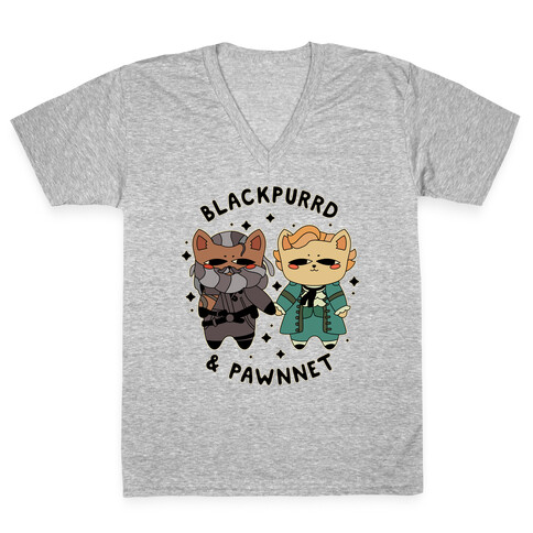 Blackpurrd & Pawnnet (Cat Blackbeard & Cat Bonnet) V-Neck Tee Shirt