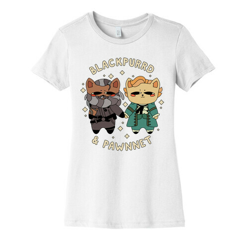 Blackpurrd & Pawnnet (Cat Blackbeard & Cat Bonnet) Womens T-Shirt