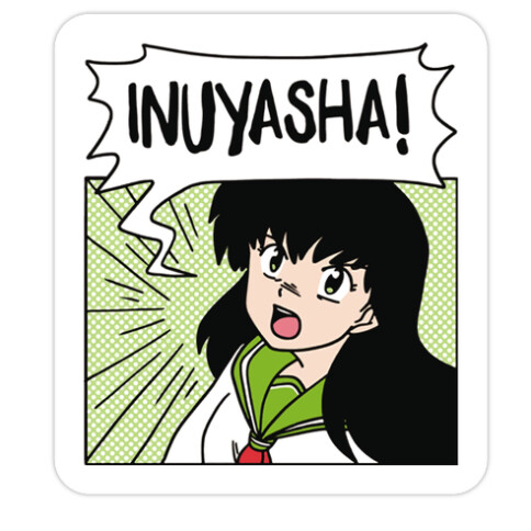 Kagome Screaming InuYasha (1 of 2 pair) Die Cut Sticker