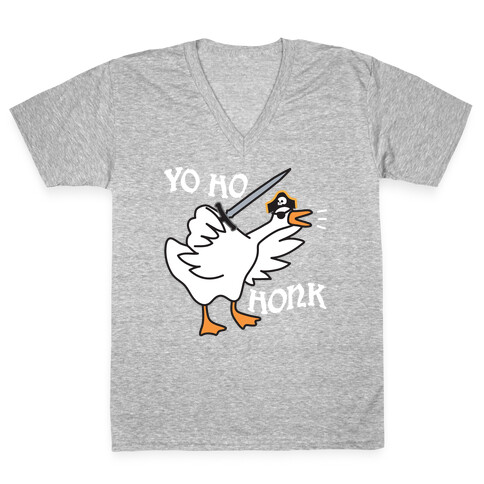 Yo Ho Honk Pirate Goose V-Neck Tee Shirt