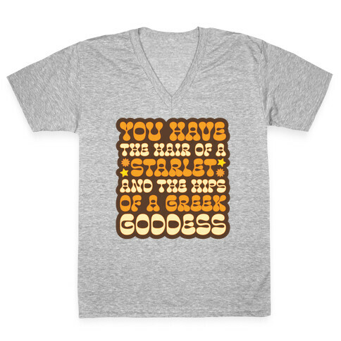 You Have the Hair of A Starlet and The Hips of A Greek Goddess V-Neck Tee Shirt
