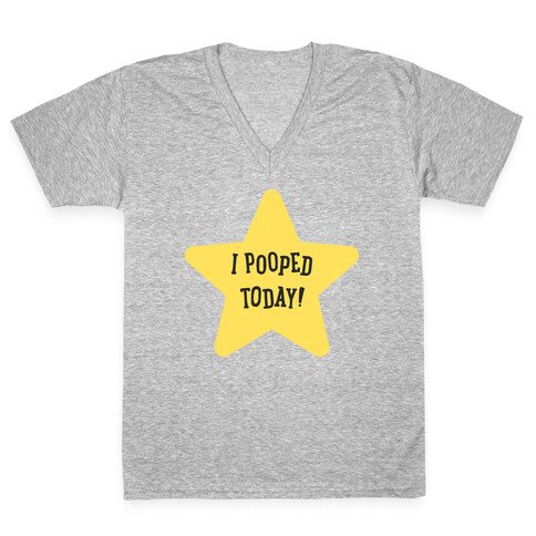 I Pooped Today Gold Star V-Neck Tee Shirt