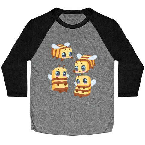 Cute Cubic Bee Pattern Baseball Tee