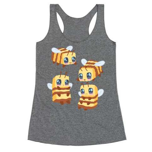 Cute Cubic Bee Pattern Racerback Tank Top