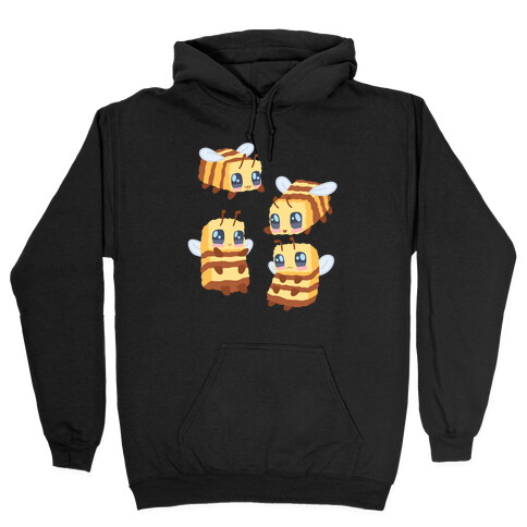 Cute Cubic Bee Pattern Hooded Sweatshirt