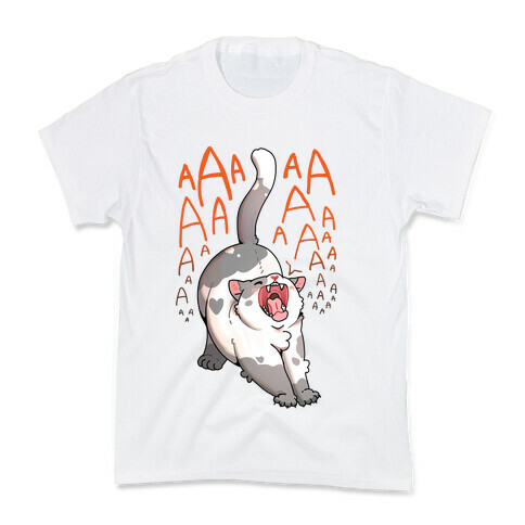 Screaming Yawning Cat Kids T-Shirt